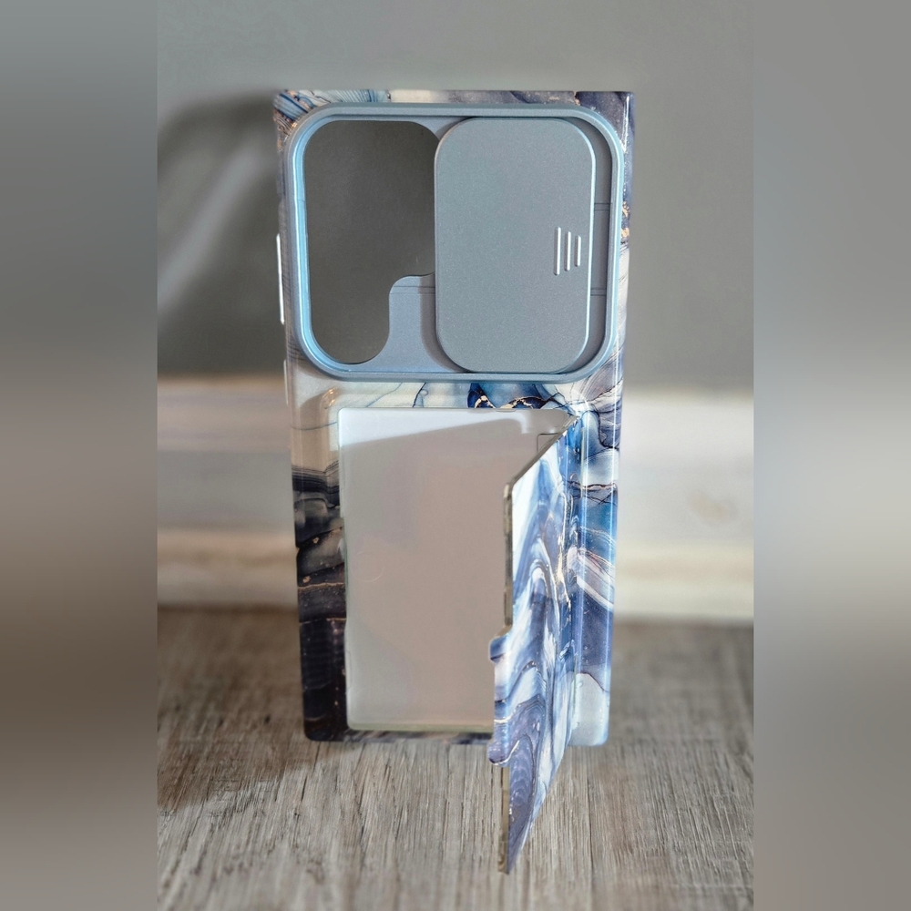 Samsung S24 Phone Case, Polar Cloud Blue Marble Phone Case & Screen Protector - Picture 6 of 15
